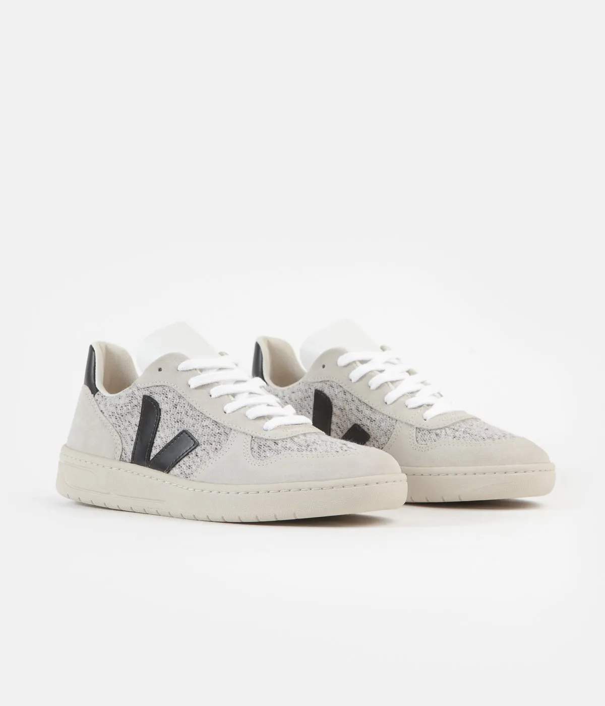 Veja V-10 Flannel Shoes - Snow / Black