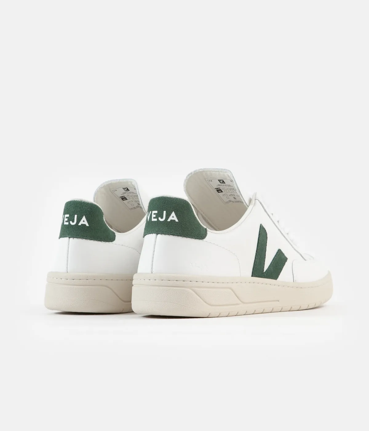 Veja V-12 Leather Shoes - Extra White / Cyprus
