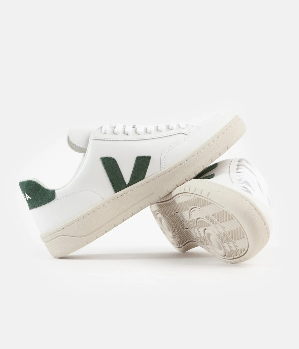 Veja V-12 Leather Shoes - Extra White / Cyprus
