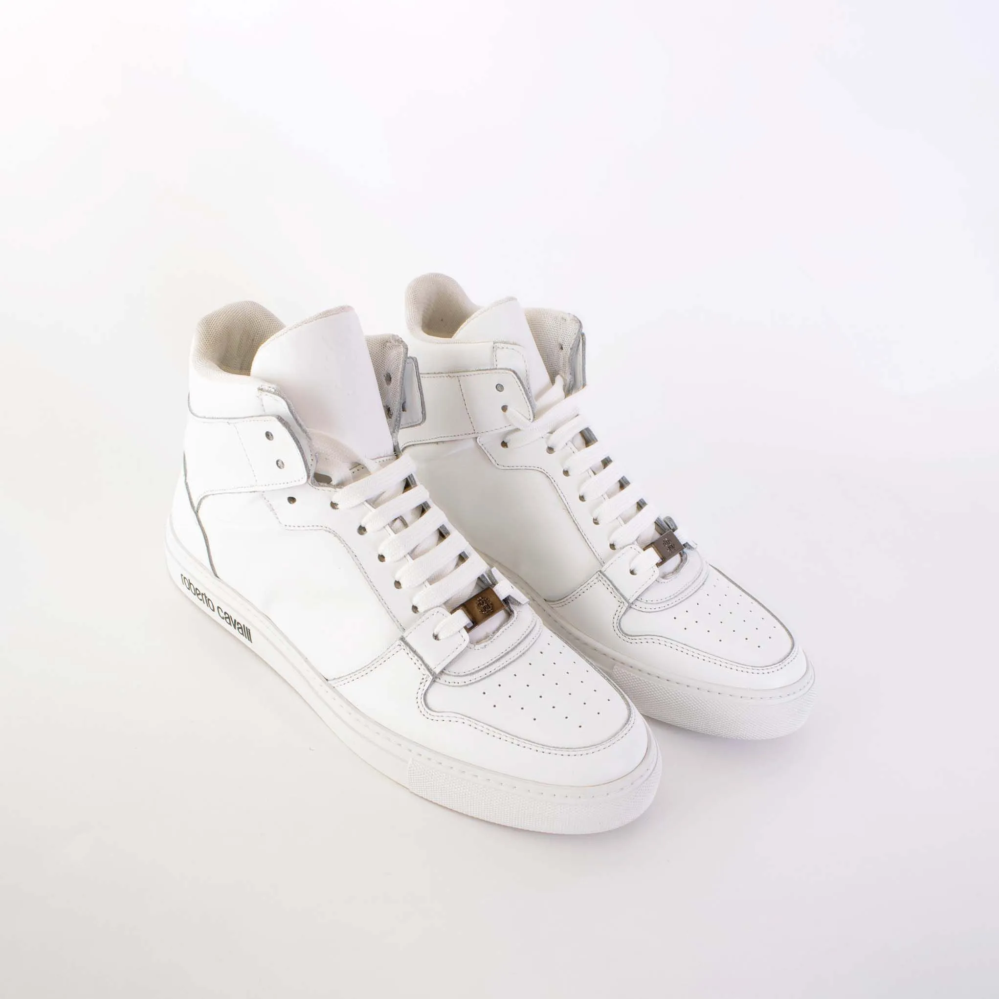 White Suede High-Top Sneakers