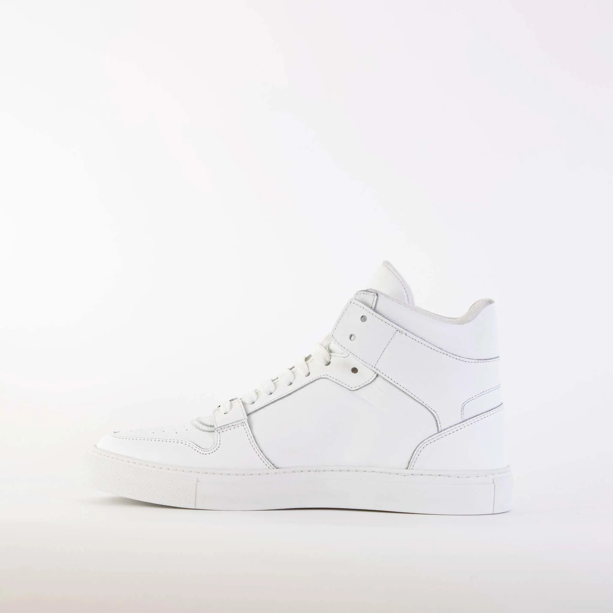 White Suede High-Top Sneakers