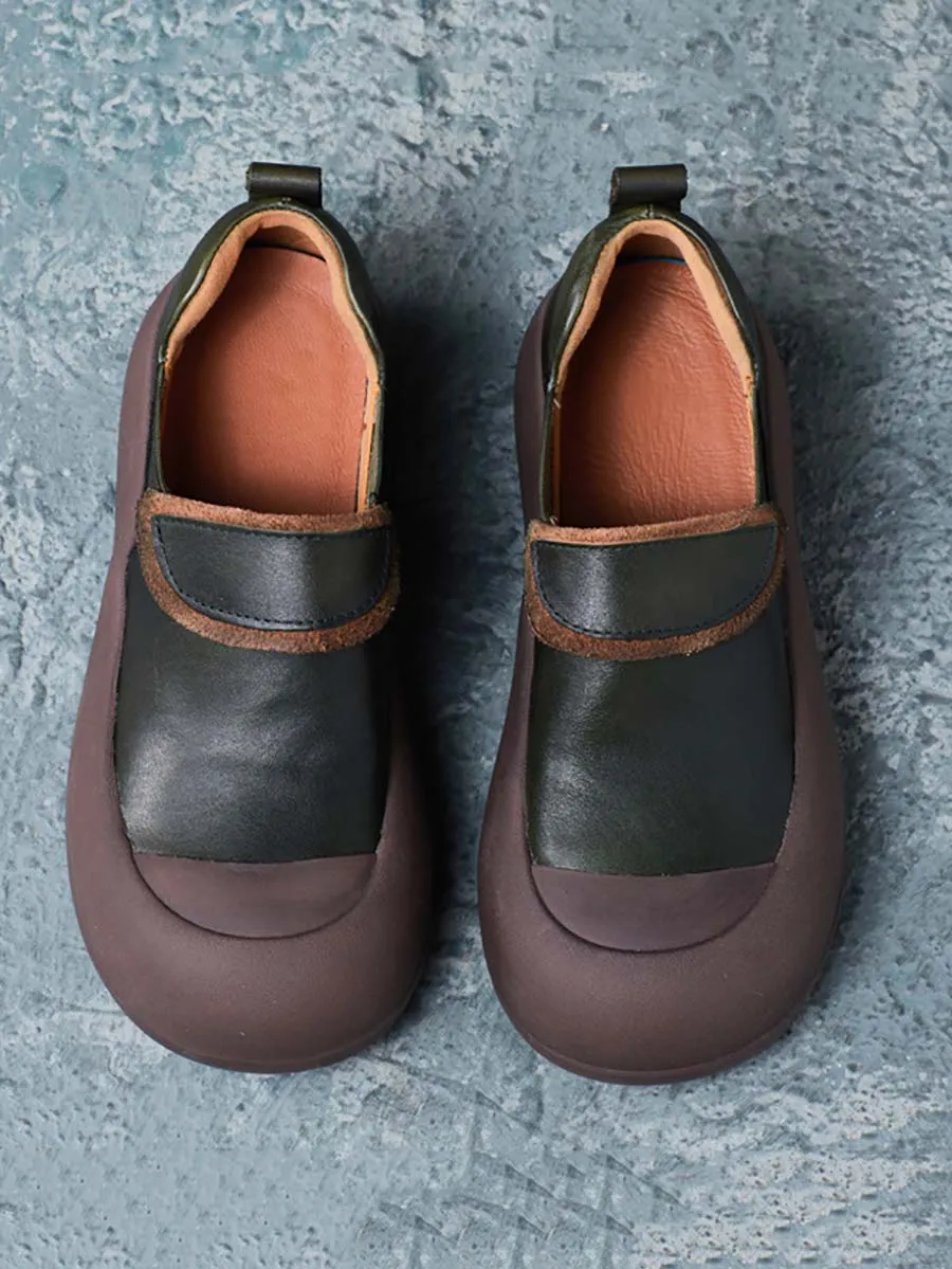 Women Autumn Stylish Genuine Leather Platform Shoes AT1069