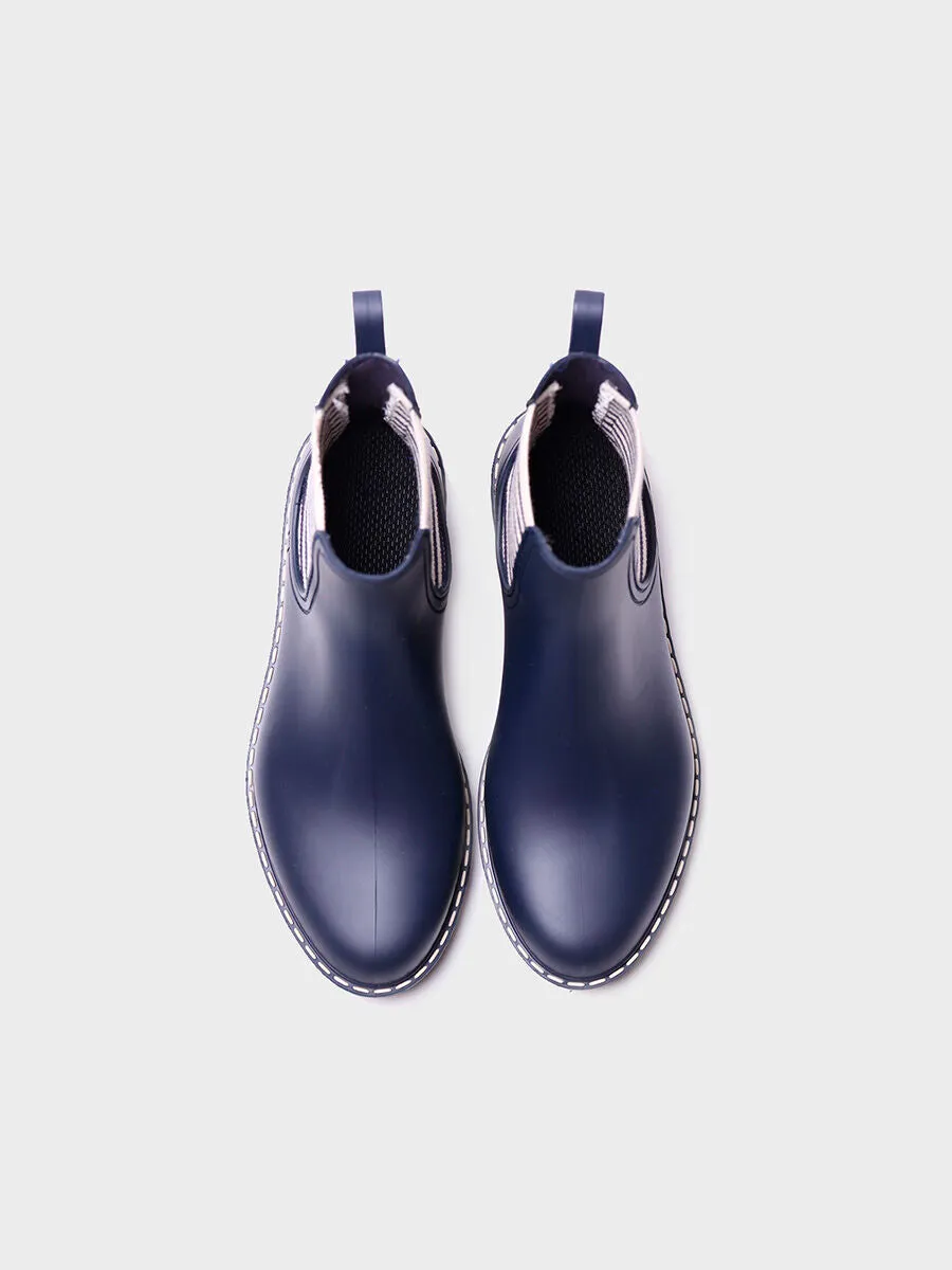 Women's Rain Ankle Boots in ecru-navy - CORBIN